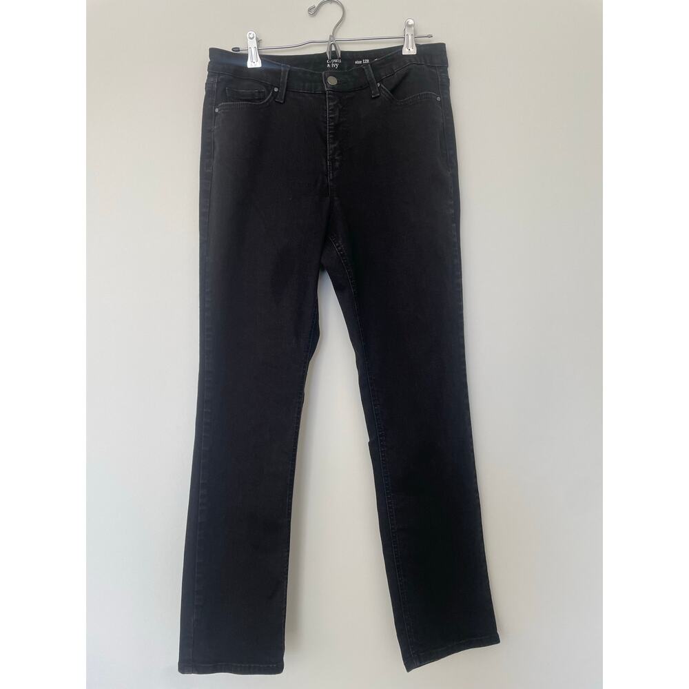 Crown & Ivy Women's Mid Rise Straight Jeans size 12R.